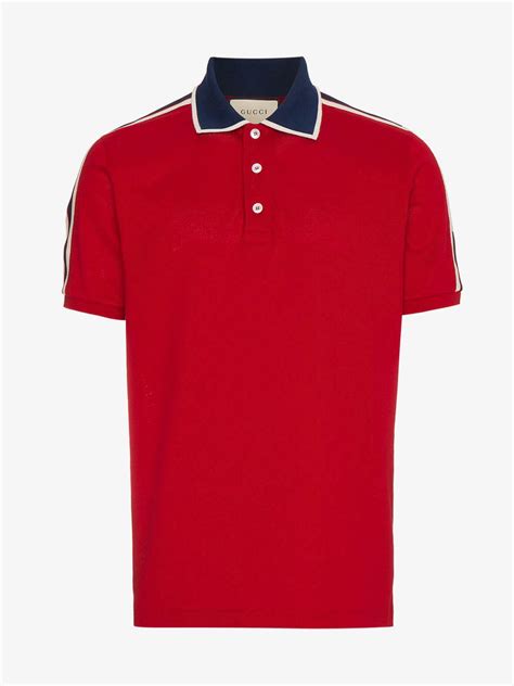 gucci blue and red stripe polo|Gucci polo shirts men's sale.